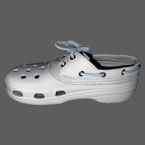 Crocs Islander Men 6 Women’s 8 Pit Crew Sport Leather Croslite Boat Shoes Clog - Picture 6 of 7